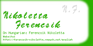 nikoletta ferencsik business card